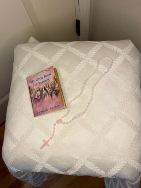 My Little Book of Prayers Catholic Female Saints and Pink Plastic Rosary